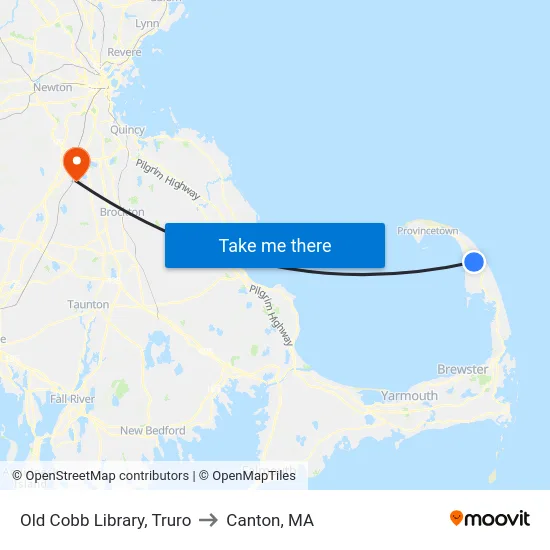 Old Cobb Library, Truro to Canton, MA map