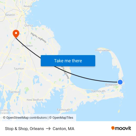Stop & Shop, Orleans to Canton, MA map