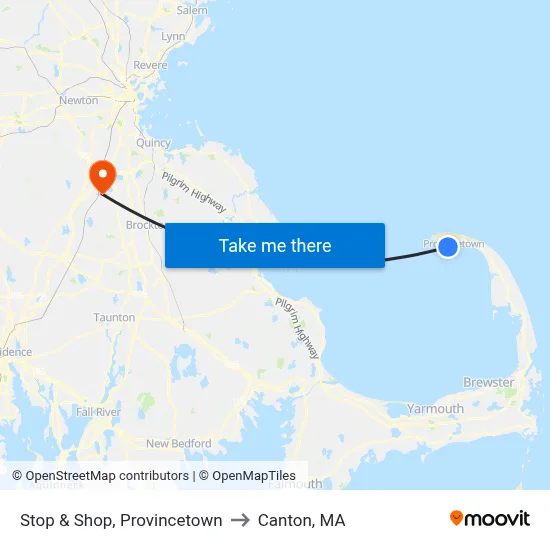 Stop & Shop, Provincetown to Canton, MA map