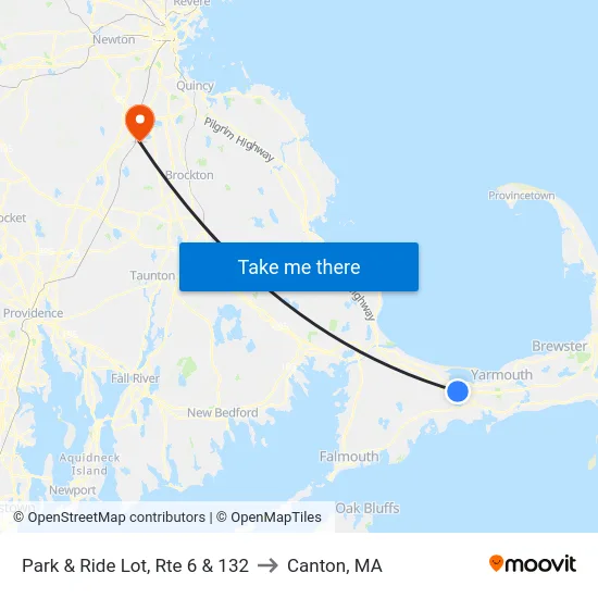 Park & Ride Lot, Rte 6 & 132 to Canton, MA map