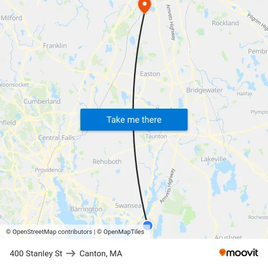 400 Stanley St to Canton, MA map