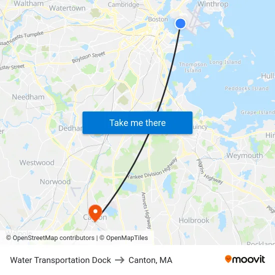 Water Transportation Dock to Canton, MA map