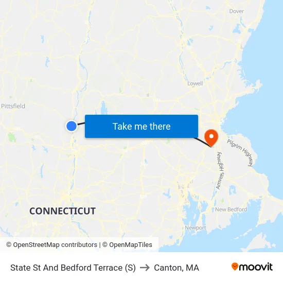 State St And Bedford Terrace (S) to Canton, MA map