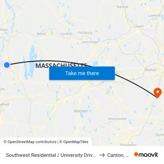 Southwest Residential  / University Drive (S) to Canton, MA map