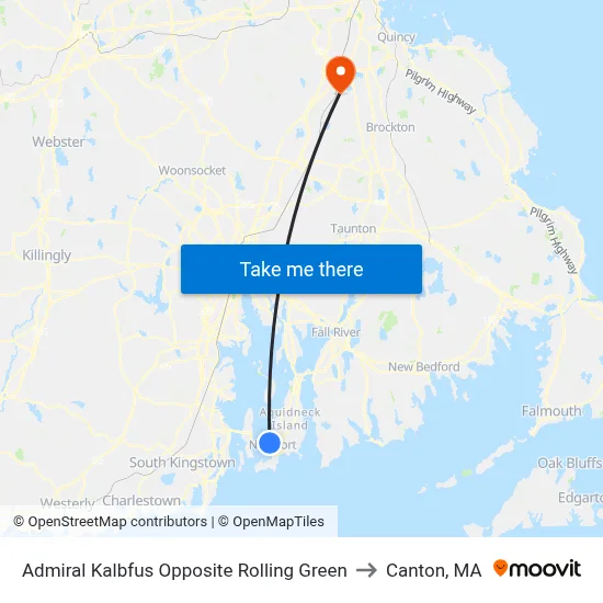 Admiral Kalbfus Opposite Rolling Green to Canton, MA map