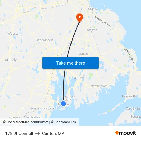 178 Jt Connell to Canton, MA map