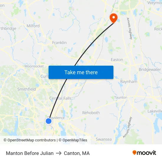 Manton Before Julian to Canton, MA map