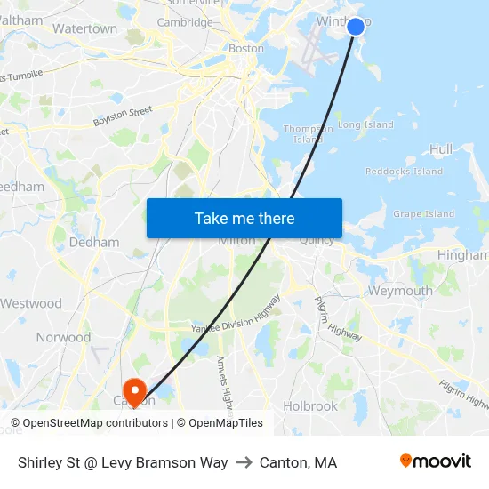 Shirley St @ Levy Bramson Way to Canton, MA map