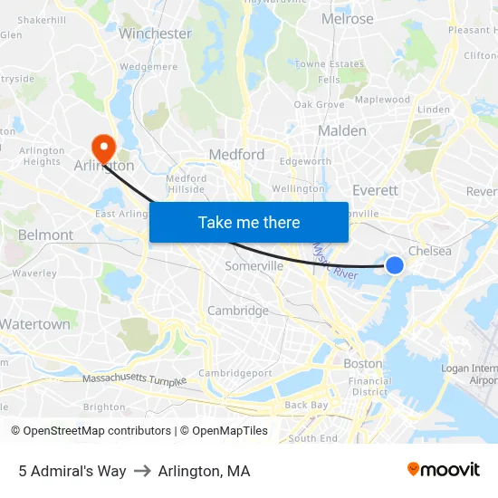 5 Admiral's Way to Arlington, MA map