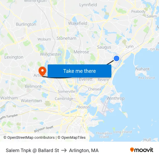 Salem Tnpk @ Ballard St to Arlington, MA map