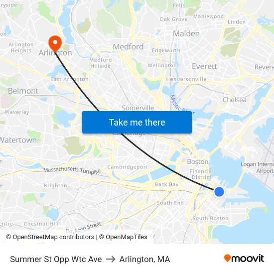 Summer St Opp Wtc Ave to Arlington, MA map