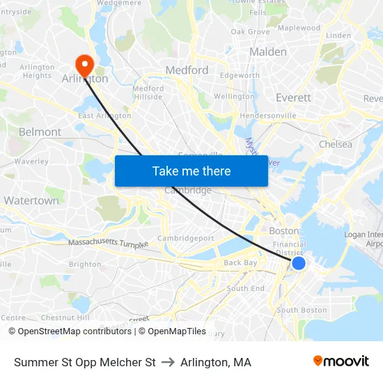 Summer St Opp Melcher St to Arlington, MA map