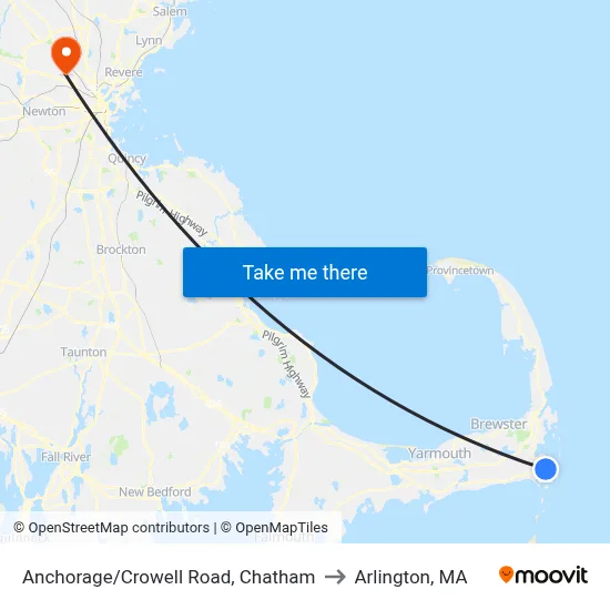 Anchorage/Crowell Road, Chatham to Arlington, MA map