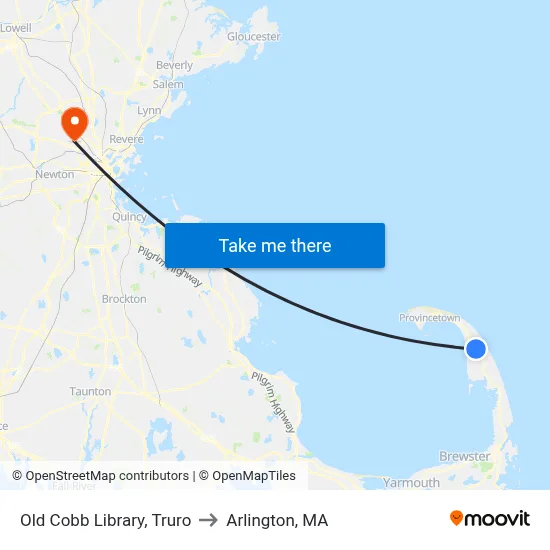 Old Cobb Library, Truro to Arlington, MA map