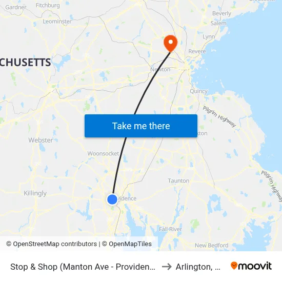 Stop & Shop (Manton Ave - Providence) to Arlington, MA map
