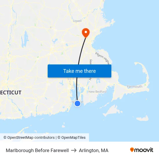 Marlborough Before Farewell to Arlington, MA map