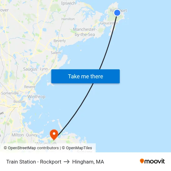 Train Station - Rockport to Hingham, MA map
