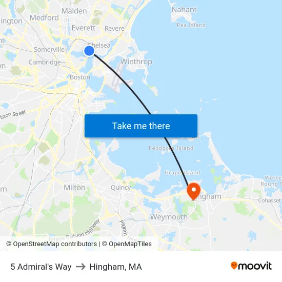 5 Admiral's Way to Hingham, MA map