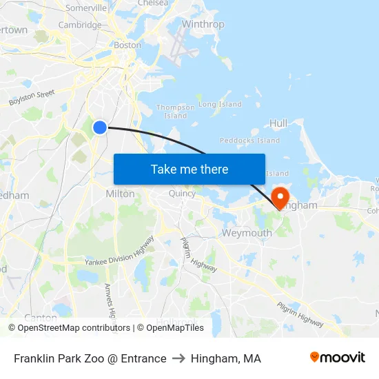 Franklin Park Zoo @ Entrance to Hingham, MA map