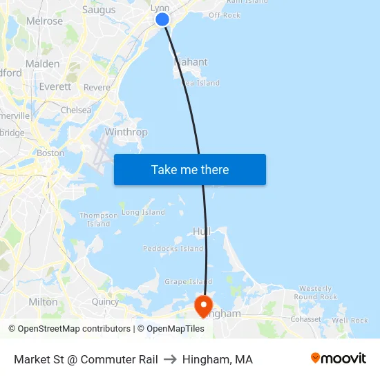 Market St @ Commuter Rail to Hingham, MA map