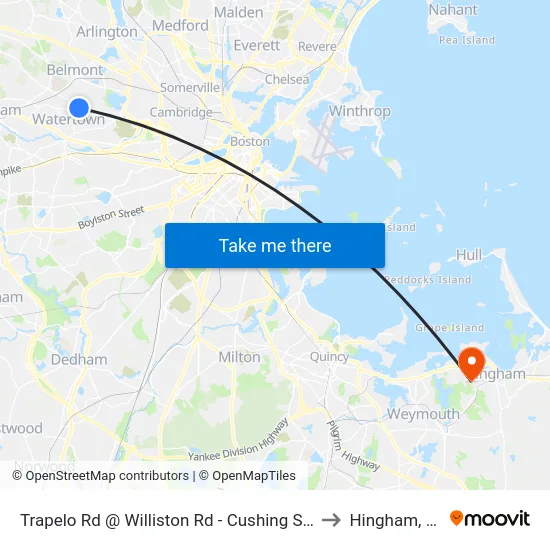 Trapelo Rd @ Williston Rd - Cushing Square to Hingham, MA map