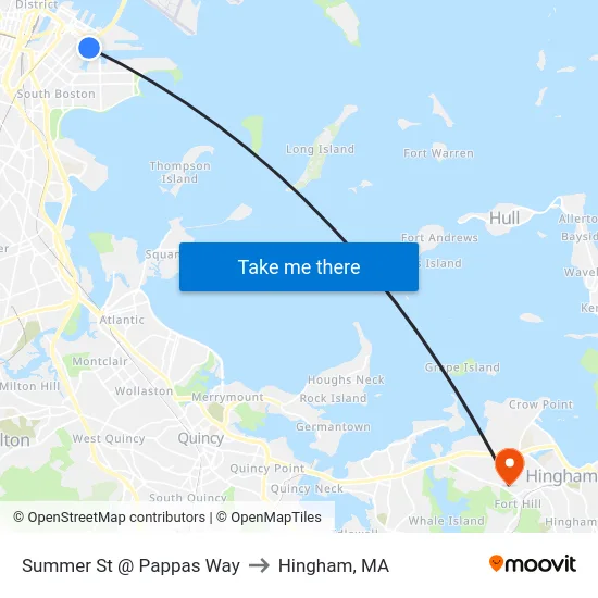 Summer St @ Pappas Way to Hingham, MA map