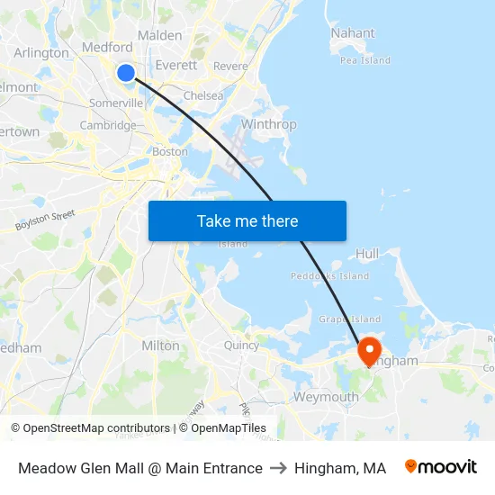 Meadow Glen Mall @ Main Entrance to Hingham, MA map