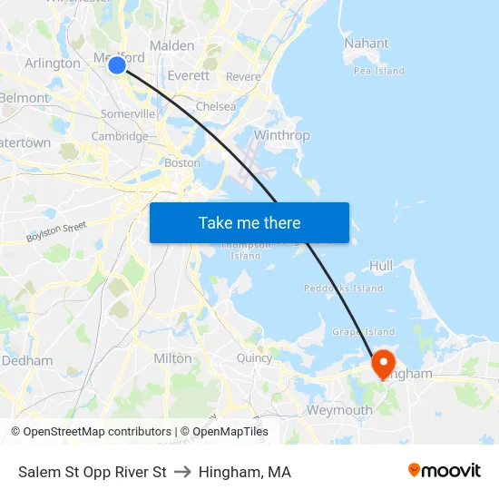 Salem St Opp River St to Hingham, MA map
