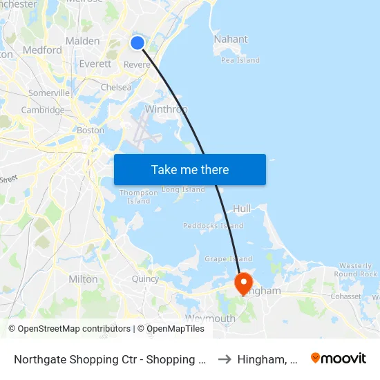Northgate Shopping Ctr - Shopping Mall to Hingham, MA map