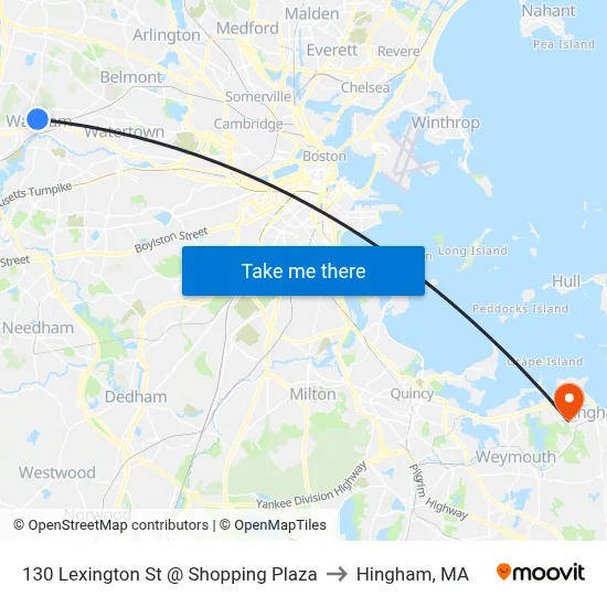 130 Lexington St @ Shopping Plaza to Hingham, MA map