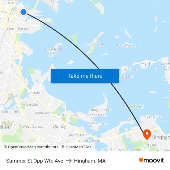 Summer St Opp Wtc Ave to Hingham, MA map