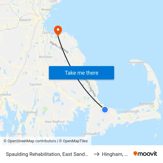 Spaulding Rehabilitation, East Sandwich to Hingham, MA map