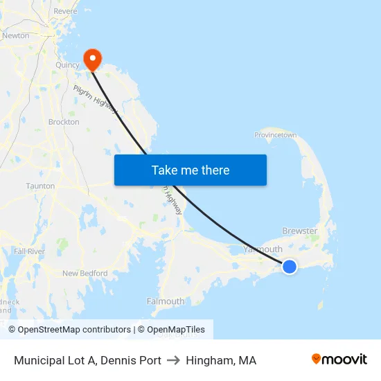 Municipal Lot A, Dennis Port to Hingham, MA map