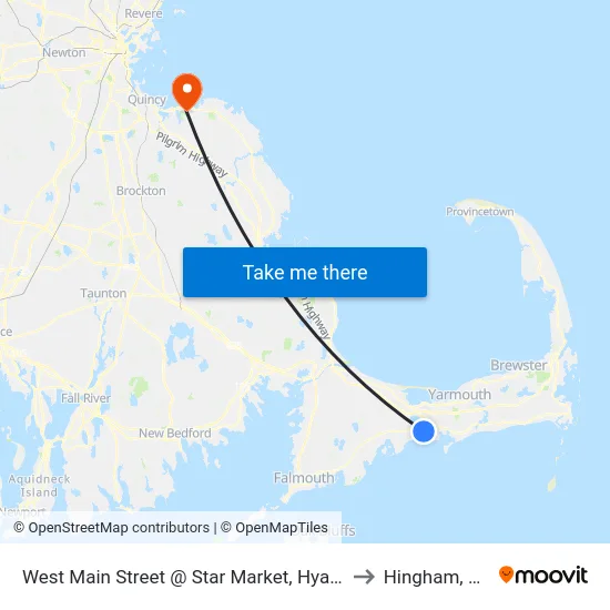 West Main Street @ Star Market, Hyannis to Hingham, MA map