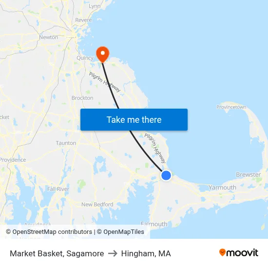 Market Basket, Sagamore to Hingham, MA map