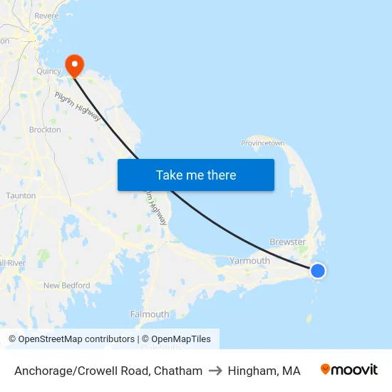 Anchorage/Crowell Road, Chatham to Hingham, MA map