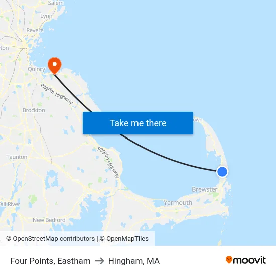 Four Points, Eastham to Hingham, MA map