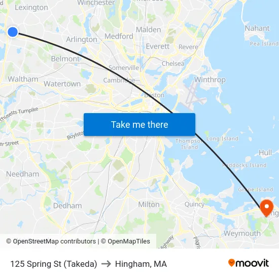 125 Spring St  (Takeda) to Hingham, MA map