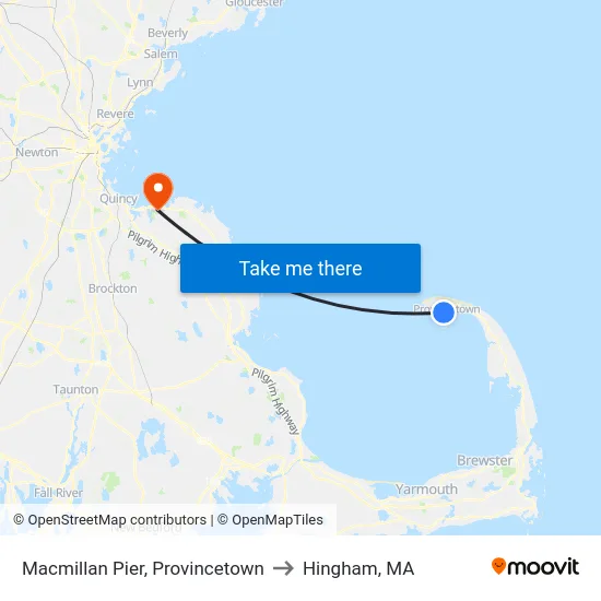 Macmillan Pier, Provincetown to Hingham, MA map