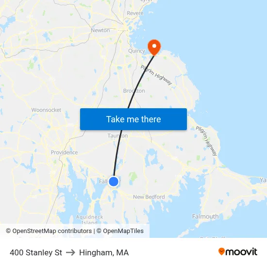 400 Stanley St to Hingham, MA map