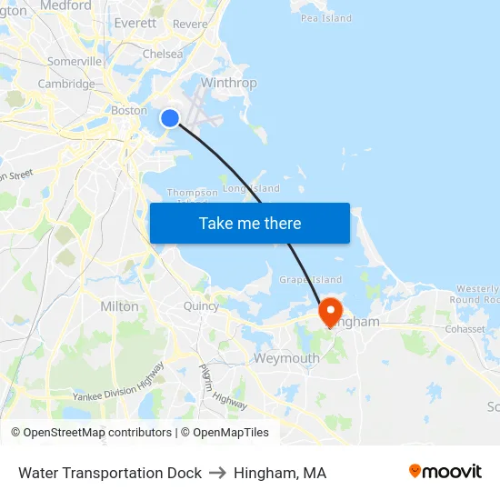 Water Transportation Dock to Hingham, MA map