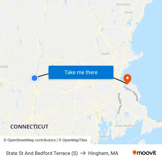State St And Bedford Terrace (S) to Hingham, MA map