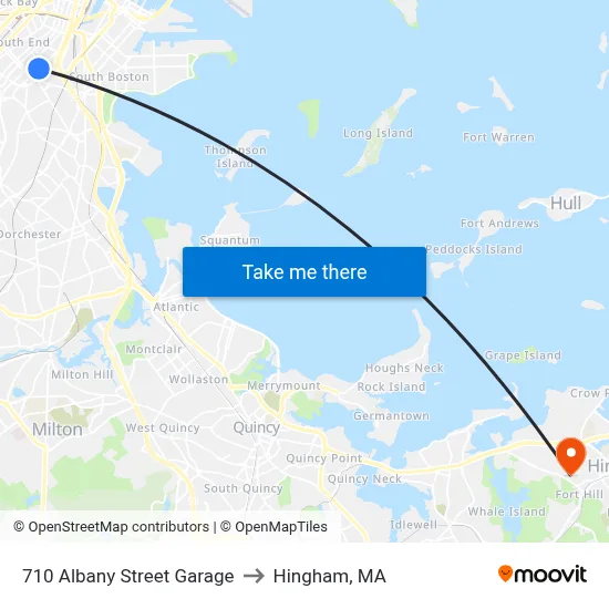 710 Albany Street Garage to Hingham, MA map