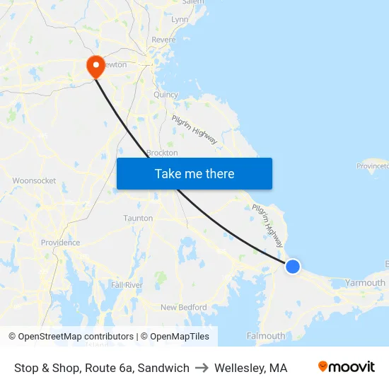 Stop & Shop, Route 6a, Sandwich to Wellesley, MA map