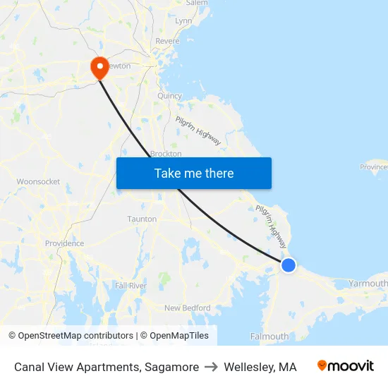 Canal View Apartments, Sagamore to Wellesley, MA map