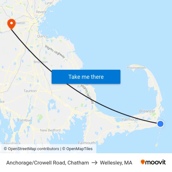 Anchorage/Crowell Road, Chatham to Wellesley, MA map
