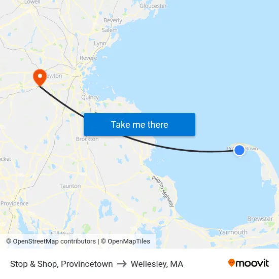 Stop & Shop, Provincetown to Wellesley, MA map