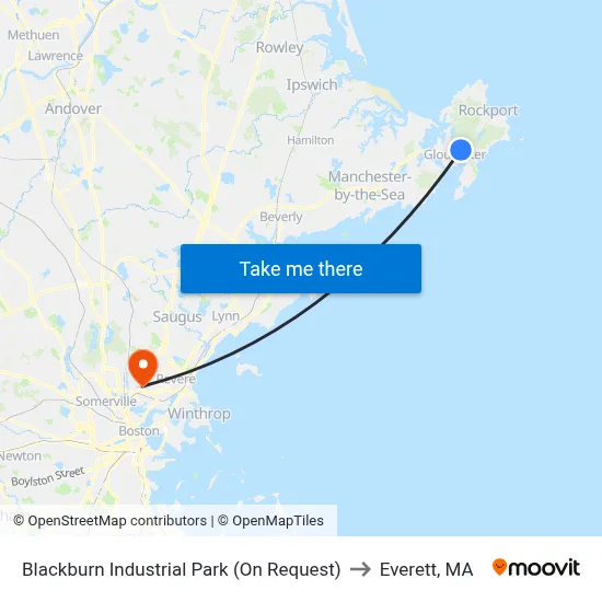 Blackburn Industrial Park (On Request) to Everett, MA map