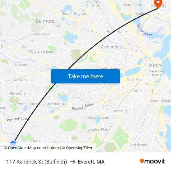117 Kendrick St  (Bulfinch) to Everett, MA map