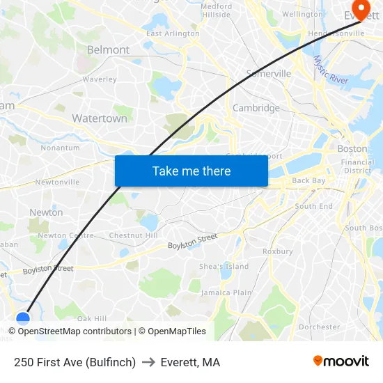 250 First Ave  (Bulfinch) to Everett, MA map